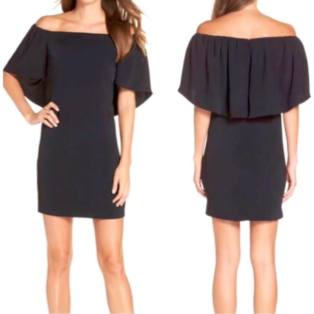 Trina Turk Nlack Zeal off shoulder dress (Size 12) Originally $168.